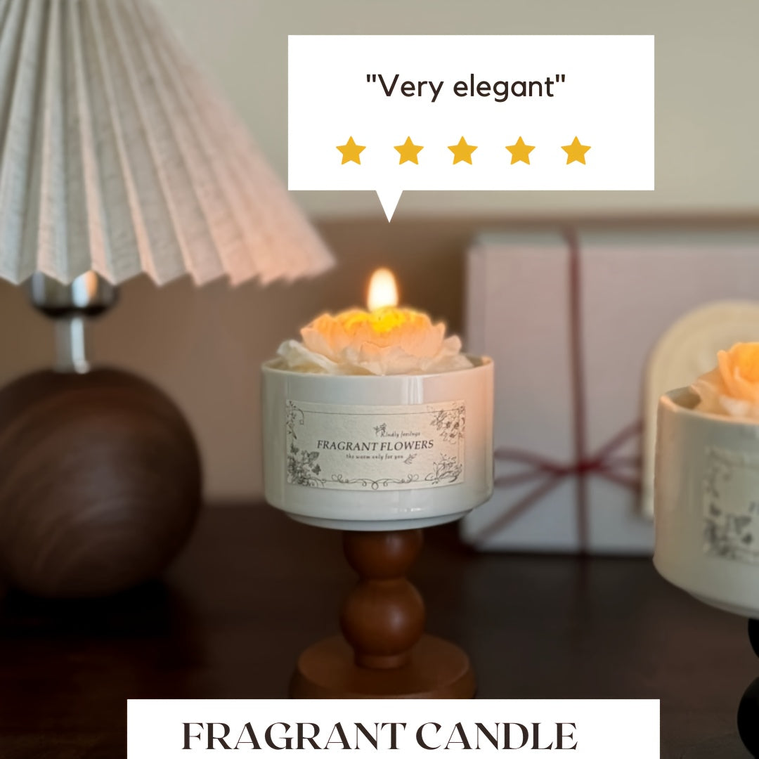 Luxurious Soy Wax Aromatherapy Candle - 5.3oz Camellia & Gardenia Scent