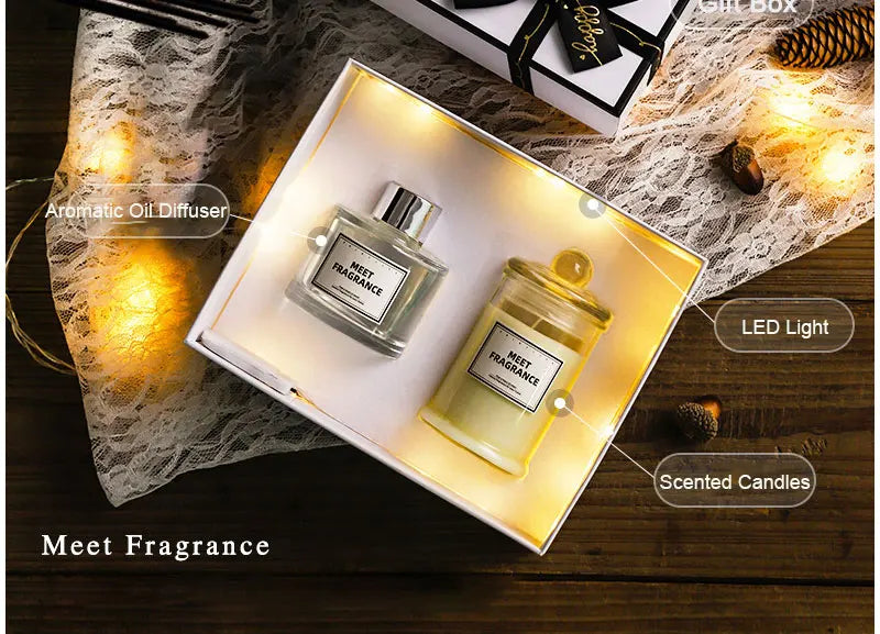 Luxurious Scented Aromatic Candles Set Fragrances Diffuser Set