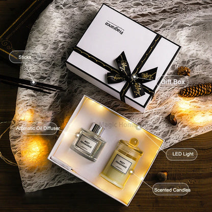 Luxurious Scented Aromatic Candles Set Fragrances Diffuser Set