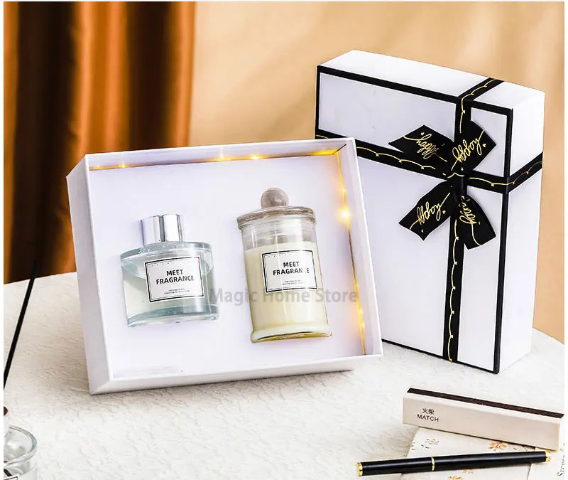 Luxurious Scented Aromatic Candles Set Fragrances Diffuser Set