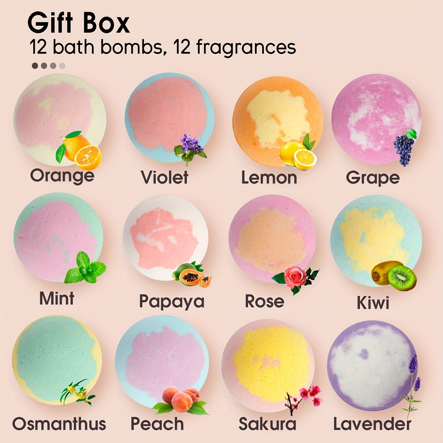 2/12pcs Bath Salt Bombs Ball set