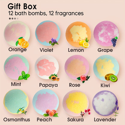 2/12pcs Bath Salt Bombs Ball set