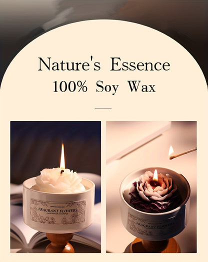 Luxurious Soy Wax Aromatherapy Candle - 5.3oz Camellia & Gardenia Scent