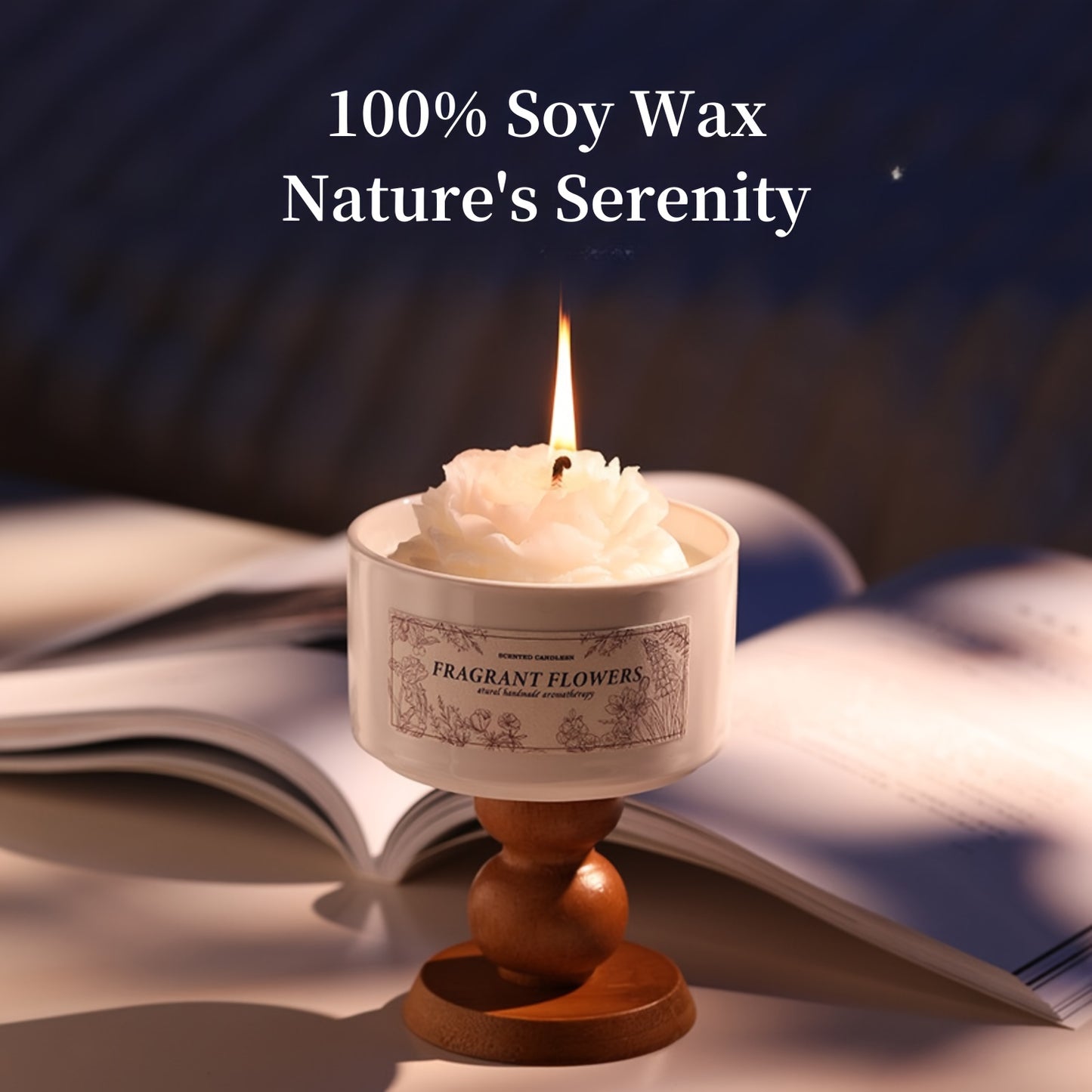 Luxurious Soy Wax Aromatherapy Candle - 5.3oz Camellia & Gardenia Scent